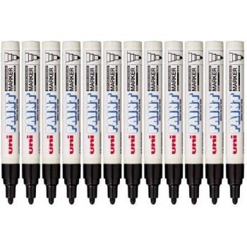 Rotulador Permanente de Pintura Uni PX-20 Punta Media 2.2-2.8mm Negro - Caja de 12 Unidades