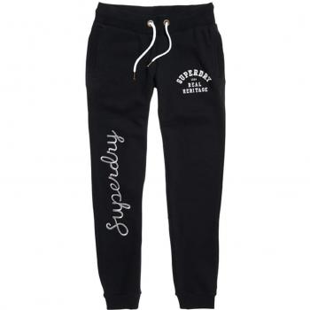 Superdry Aria Applique Slim Jogger, Chándal para Mujer, Negro