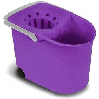 Tatay Cubo de Fregona con Ruedas, de PP, Libre de BPA, Escurridor por Presión, con Asas. Fabricado en España. Color Ciruela