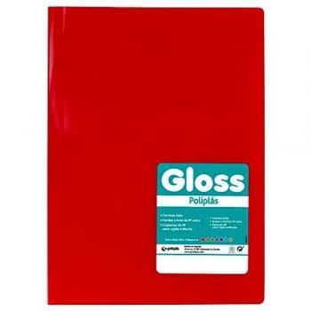 Grafoplás 1432551. Carpeta de Fundas de Polipropileno Flexible. 10 Fundas Cristal. Rojo. Folio. Poliplás Gloss