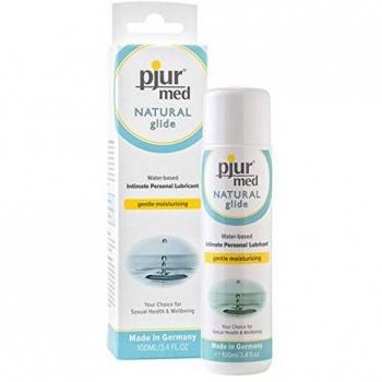 pjur med NATURAL glide - Lubricante sanitario acuoso - con glicerina vegetal - protección para piel sensible
