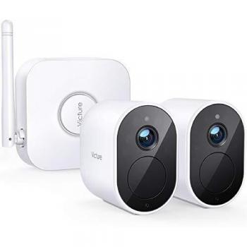 Victure 1080P Cámara de Seguridad Exteriores Inalámbrica para el Hogar con Batería Recargable Detección de Movimiento PIR y Audio Bidireccional IP65 Prueba de Agua y Visión Nocturna