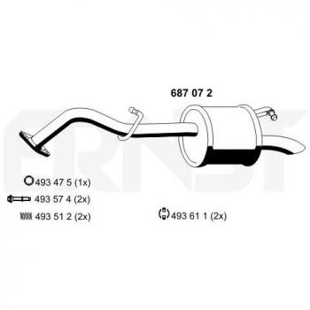 Silenciador trasero ERNST 687072