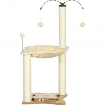 Árbol Rascador para Gatos PawHut con Hamaca y Postes de Sisal 53,5x53,5x90 cm Beige