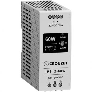Fuente de Alimentación Industrial Crouzet 12V 5A 60W para Carril DIN - Contenido 1 Unidad