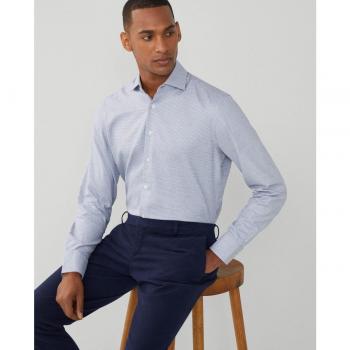Camisa Mouline Puppytooth azul Hackett London