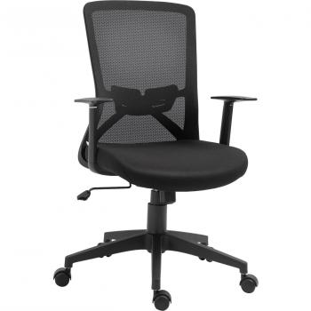 Vinsetto Silla de Oficina Ergonómica Giratoria con Altura Ajustable, Reposabrazos, Soporte Lumbar, Respaldo Transpirable y Función Basculante 62x56x95-