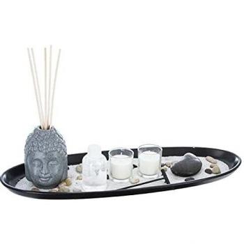 Set de regalo fragancia zen con Buda 6 piezas - gris