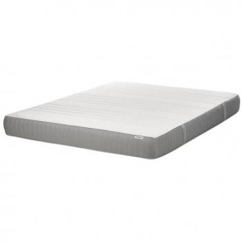 Colchón de espuma viscoelástica duro 160 x 200 cm con funda extraíble de poliéster blanco y gris Fancy