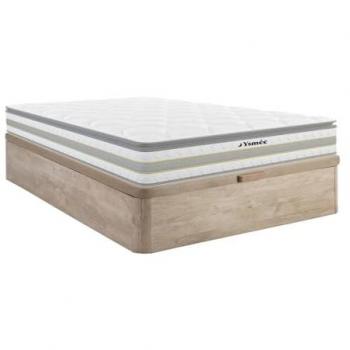 Conjunto Somier Arcón Natural Claro + Colchón de Muelles Ensacados con Topper Integrado de 29 cm - Canterbury de YSMÉE