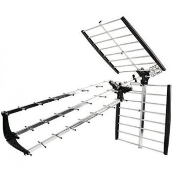 Valueline VLS-UHF52L - Antena exterior para recepción de señales TDT y UHF de 18 dB, color plata y negro