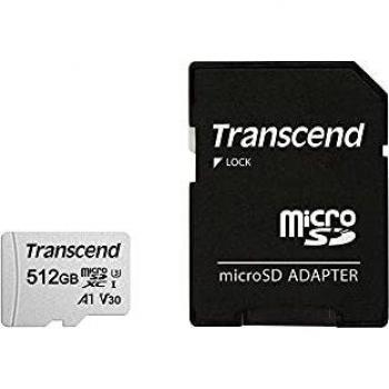 Transcend 512GB microSDXC 300S Class 10 Memory Card with up to 95/45 MB/s