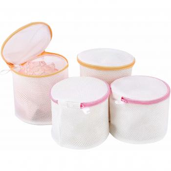 Eono Essentials Bolsa de lavandería sujetador, Bolsa para Lavadora, Bolsa para la Colada con Cremallera Cerrada, Bolsa Malla de Lavandería Protección Completa, Reutilizable, 4PCS