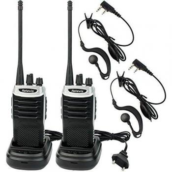 Retevis RT7 Walkie Talkie Recargable UHF 400-470MHz 16 Canales Función de Linterna Función FM Radio VOX CTCSS DCS con Auriculares