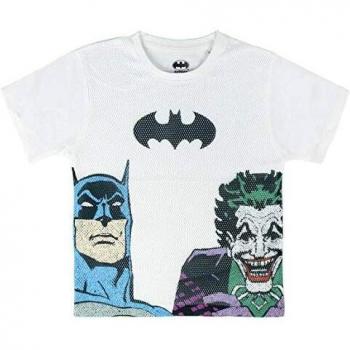 Cerdá Camiseta Manga Corta Premium Batman, Blanco