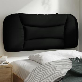Cojín de tela de cabecera acolchado negro 80 cm