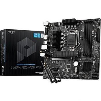 MSI B560M PRO-VDH WIFI Placa Base, Micro-ATX - Soporta Procesadores Intel Core 11a Generación, LGA 1200 - 4 x DIMMs