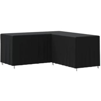 Cubierta de sofá en forma de L Oxford 420D negro 215x215x80 cm