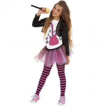 Disfraz de Cantante Pop Rosa para niña