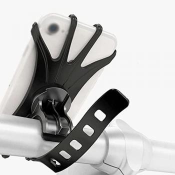 Soporte Teléfono Móvil para Bicicleta Giratorio de Silicona Manillar de Motocicleta Tamaño Universal Resistencia