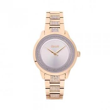 Reloj Elegante STROILI Mod. 1671060 - Sofisticado - Resistente al Agua - Correa de Acero Inoxidable - Esfera de Cristal Mineral con Brillantes
