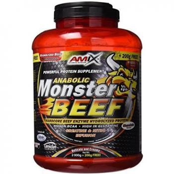 Amix - Monster Beef Protein - Suplemento Alimenticio - Mejora del Rendimiento - Proteína de Suero - Glutamina en Polvo - Nutrición - Proteína de Ternera - Sabor Chocolate - Bote de 2 Kg