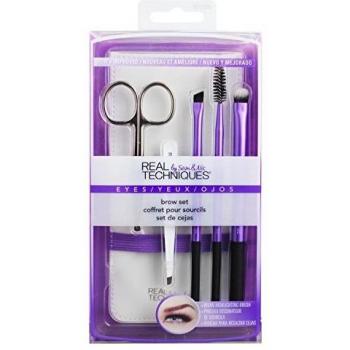 Real Techniques Brow Makeup Brush set (Includes Tweezers