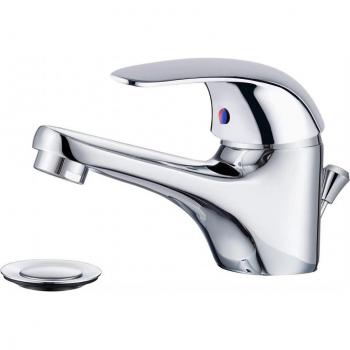 Grifo mezclador Selenia para lavabo en acero con tubos de conexión