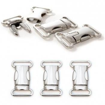 Ganzoo Set of 3Ã‚ 3/4Ã‚ Inch Snap Fastener / Click Closure / Buckle Clips for Paracord Bracelets, Lanyards, 44Ã‚ mm x 18Ã‚ mm, Chrome by Ganzoo