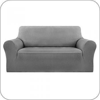 UMI. by Amazon Funda Elastica para Sofa Ajustable 2 Plazas Gris Claro
