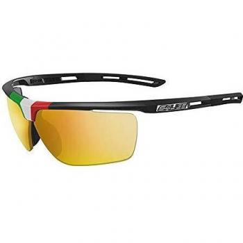 Salice 019 ITA Black Men's Sunglasses Size 73 with Yellow Mirror Lenses
