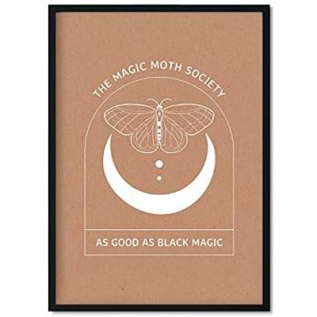 Set de Pósters Polillas Mágicas - Ilustraciones de Arte Abstracto Floral en Cálidos Tonos Tierra - Tamaño A3 Sin Marco