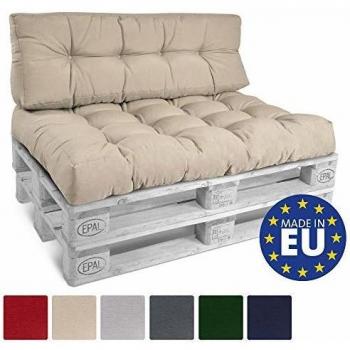 Cojín de Asiento Acolchado para Sofá de Palet Eco Style - 120x80x15 cm - Beige - Exterior