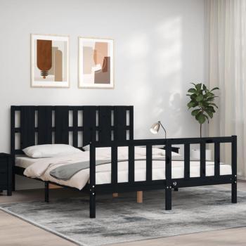 Cabecero King Size Madera Maciza Negro