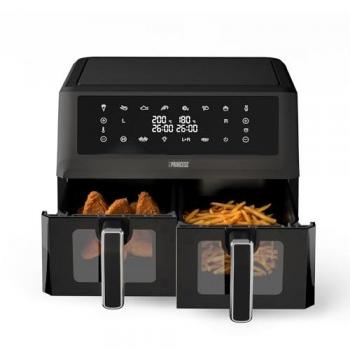 Freidora de Aire Princess 11L Doble Cesta 2400W Pantalla Táctil 8 Programas Sin Aceite Sincronización de Cocción Ventana de Visualización Cestas Aptas para Lavavajillas Libre de