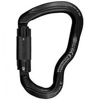 Desconocido Kong FERRATAosquetón Aluminio Twist Lock-anodizado Mosquetón, Adultos Unisex, Negro
