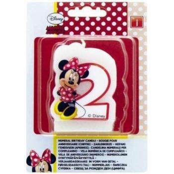 Vela de Minnie Mouse número 2 de Disney Blanco/rojo One Size
