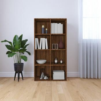 Estantería/Aparador contrachapada 66x30x130 cm en colores Blanco, Negro y Roble Sonoma, ideal para Oficina, Estudio y Dormitorio, mueble de Almacenamiento tipo Estantería/Librería