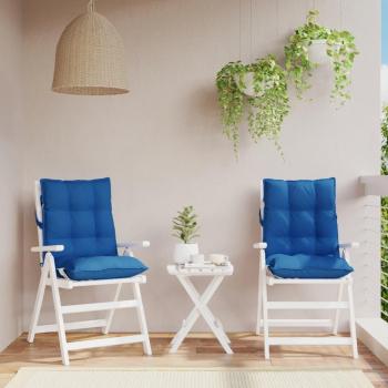 Cojines de silla de respaldo bajo 2 uds tela Oxford color antracita, verde, negro y azul real - Cojín decorativo de asiento para muebles de salón