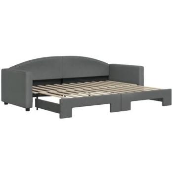 Sofá cama nido tela gris oscuro 80x200 cm