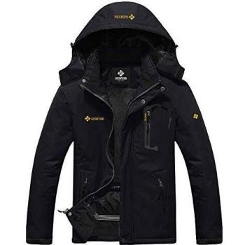 GEMYSE Chaqueta de Esquí Impermeable de Montaña para Hombre Abrigo de Invierno de Lana Antiviento con Capucha