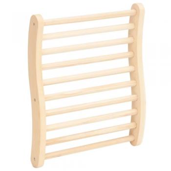 Respaldo de sauna de madera maciza de pino en forma de S