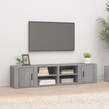 Mueble de TV vidaXL 2 uds madera contrachapada gris Sonoma 80x31,5x36 cm