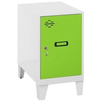 Casillero SIMONLOCKER DISM.MINI 475x400x500+PIES BLA/VER - 8425437121326 - Simon Rack Taquillas Vestuario Metálica 575x400x500 Blanco/
