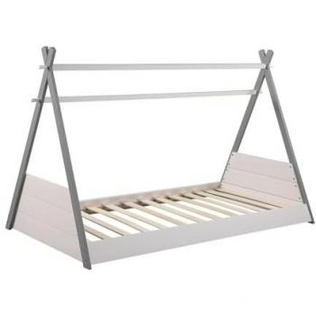 Cama Tipi 90x190 cm Pino Blanco y Gris Sioux