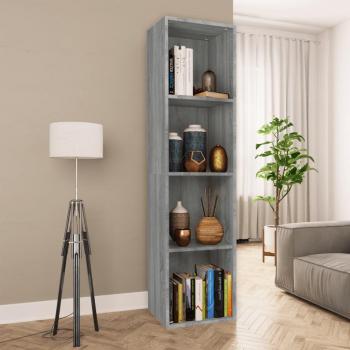 Estantería de libros/mueble TV de madera contrachapada 36x30x143cm en colores Blanco, Negro y Roble Sonoma, ideal para oficina, estudio y dormitorio, funcional como estantería/librería/mueble de