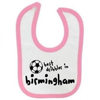 Diseño con texto en inglés Best diseño de senilidad cierre de Velcro en Birmingham con mangas para bebé babero con cierre de rosa claro contrastado y negro diseño de impresión