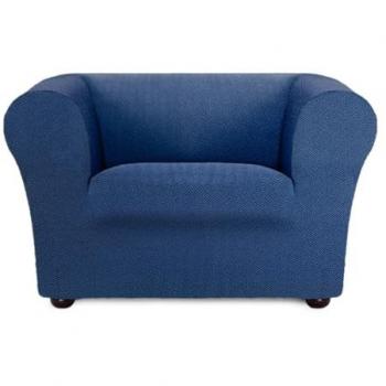 Funda para sillón Eysa JAZ Azul 110 x 100 x 130 cm, bielástica, compatible con sillones tipo chester y klippan