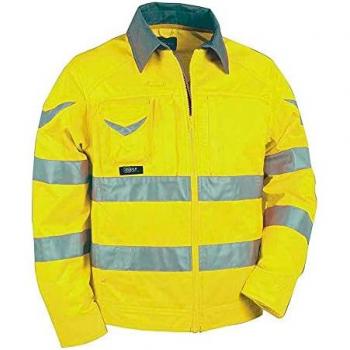 Cazadora amarilla COFRA Talla 58 con bandas reflectantes 3M y Scotchlite
