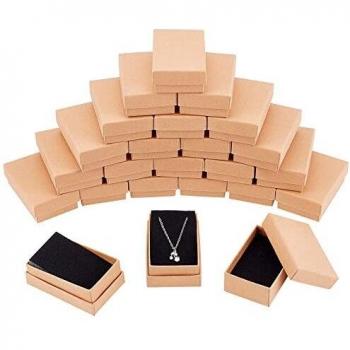 NBEADS 24 Piezas Caja de Joyas, Cajas de Cartón Kraft Caja para Exhibición y Empaque de Regalo de Anillo